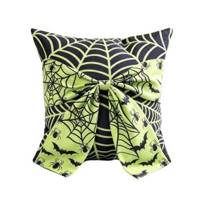 GORGE Soft Fabric Halloween Pillowcase 45x45cm Square Washable Ghost Print Cushion Cover Happy Wear Resistant Pumpkin Pillow Cover Halloween Decoration