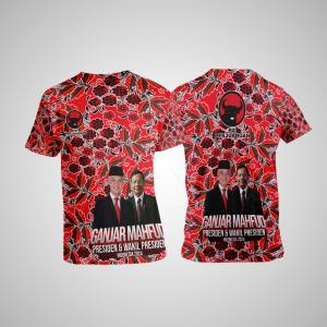 kaos atasan baju partai custom capres ganjar-mahfud art 2 Fullprint 3D terbaru termurah 2024