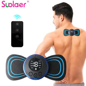 Suolaer EMS Neck Stretcher Electric Massager Cervical Massage Patch Pulse Muscle Stimulator With Remote Control