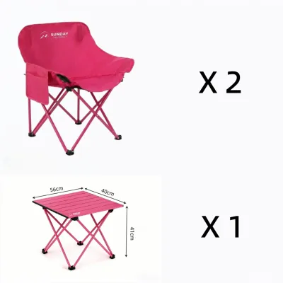 Sunday Outdoor Portable Folding Camping Table & 2 Chairs Set Lightweight With Carry Bag