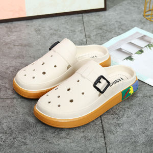 [Free Shipping] WomenS Shoes Odor-Resistant Height-Increasing Thick-Soled Perforated Design Suitable For Summer Fashionable For Outdoor Wear Beach Sandals With Detachable DIY Accessories And Waterproof