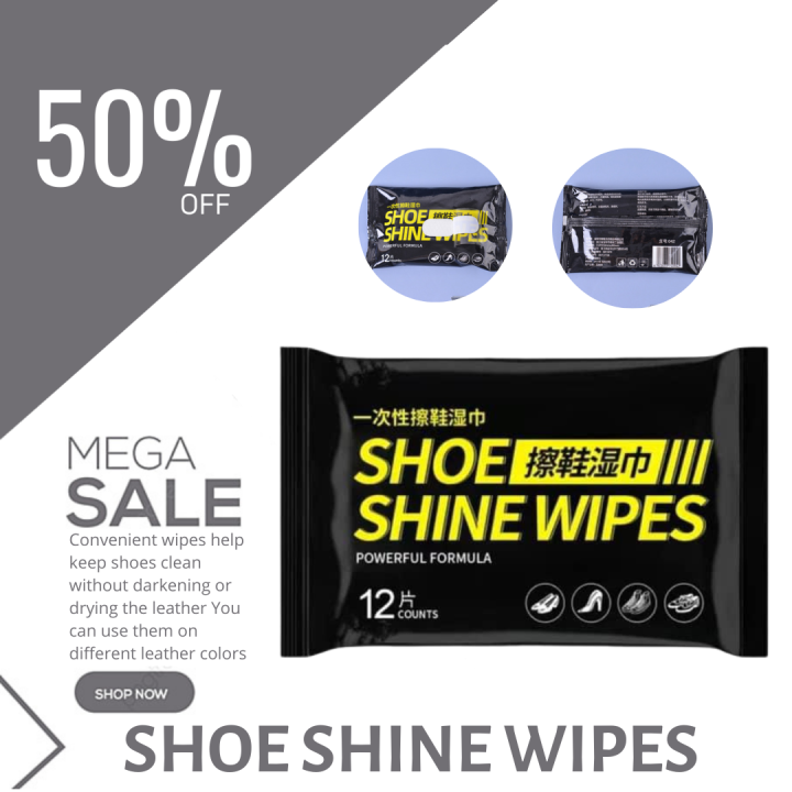 BEST SELLER 12pcs Shoe Shine Wipes White Shoes Artifact Travel