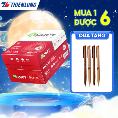 Combo 5 Ream giấy in A4 giấy photo IK Copy 80gsm độ dày cao đều màu không gợn sóng nhập khẩu Indonesia 500 tờ/Ream