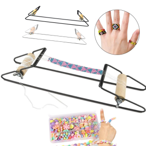 Chinatera DIY เครื่องถักลูกปัดไม้ ของขวัญ เครื่องถักกำไลข้อมือ เครื่องประดับ ชุดของ 10 ห้อง