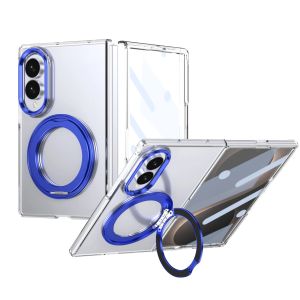 360 ° Rotating Magnetic Holder Phone Case for Samsung Galaxy Z Fold 8 Wide Fold8 Ultra for Magsafe Wireless Charging Clear Cover