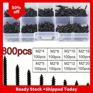 🔥🔥🔥pheebss 400 800PCS 1 Set M2 Black Self Tapping Screw Assortment Kit Locking Screws And Wood Screws