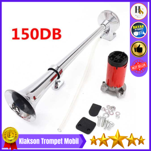 COD Klakson Trompet Mobil 12 Volt Truk Tabung Angin Suara Kapal Super Keras 1 Corong / Klakson Terompet 12v Dinamo Mobil Truk / Klakson Mobil Avanza Pick Up Carry Telolet / Trompet Klakson Angin Panjang / Klakson Terompet Angin Corong Panjang 12 Volt