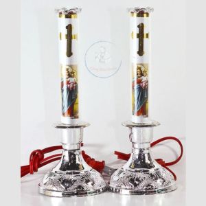 Bộ 2 Đèn Thờ Cúng Thiên Chúa Giáo Nhiều Size Đèn Cầy Nến Công Giáo Để Bàn Thờ Trang Trí Gia Tiên