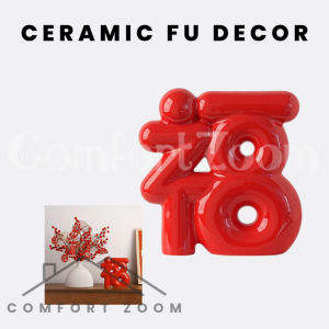 Ceramic Fu Character Ornament Living Room Wine Cabinet Entrance TV Cabinet Home Decorations
