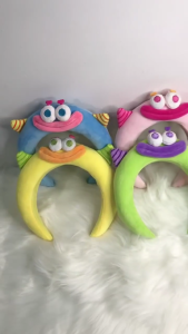 Girls Cartoon Headbands Funny Clown Horn Headwear Wide Hair Bands Accessories Spring Hair Bands Birthday Party