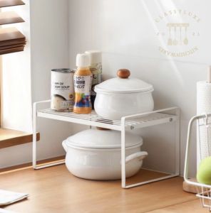 Classy Luxe White Iron Rack: A Simple Non-Perforated Layered Floor Seasoning Solution