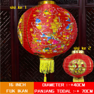 2PCS Lampion Kain Diamond Lampion Berian Bludru Fuk Imlek Lampion Gantung Imlek Lampion Kain Sutra