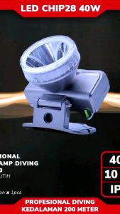 Senter Kepala Selam / HeadLamp Diving 40 watt Ak-D240 - 2000 mAh jarak sampai 500 meter Cahaya putih