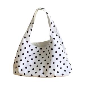 Women Shoulder Bag Stylish Armpit Bag Commuting Bag Polkas Dot Handbag Laundry Bag Large Capacity Shopping Bag for Daily