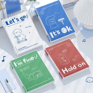 MKEB มอลตา สมุดโน้ตหลวมๆสำหรับลูกสุนัข ไดอารี เส้นแนวนอน สมุดบันทึกกราฟฟิตีวาดภาพ เครื่องเขียนสเตชันเนอรี น่ารักน่ารักๆ โน้ตบุ๊คขดลวด A5 เด็กชายเด็กหญิง