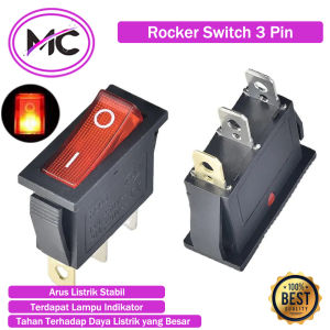 Saklar On Off Listrik Switch Rocker 3 Pin Stop Kontak Gepeng Kecil Saklar Elektronik