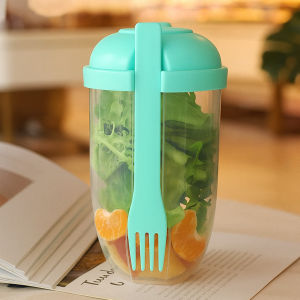 Indo 1866 -  Salad Cup Portable dengan Tempat Saus / Wadah Buah & Sayur Salad Anti Ribet / Wadah Salad On The Go Fresh & Simple
