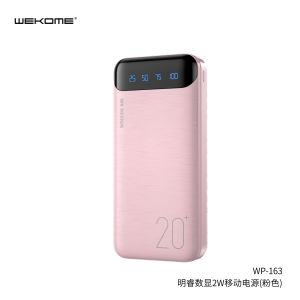 Sạc dự phòng WEKOME WP-163 20000mAh tích hợp 2 cổng sạc đầu ra - Có đèn LED hiển thị dung lượng pin - Thiết kế trẻ trung hiện đại đủ màu sắc