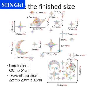 SHNGki Tự Làm Cửa Sổ Dán Cầu Vồng Nhà Sản Xuất Mặt Trời Bắt Mèo Chim Mặt Trăng Mặt Trời Trang Trí Nội Thất Có Thể Tháo Rời Nghệ Thuật đề can Lớp Học