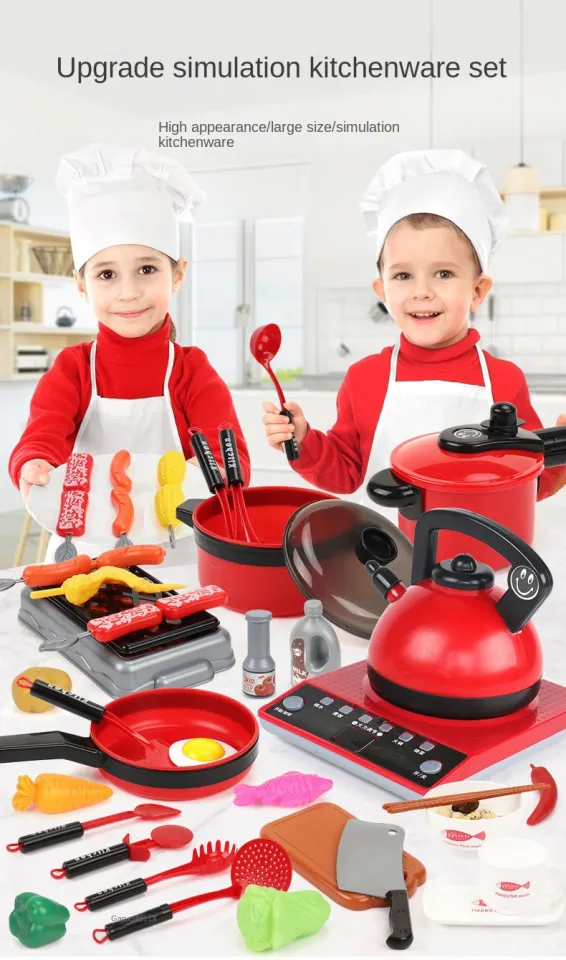 Cooking real kitchen baby set pot cooking small toys male play