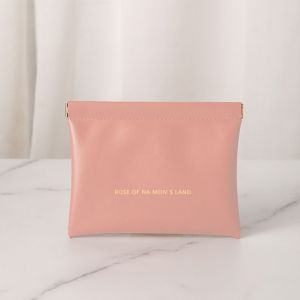 CUFEI Portable Lipstick Makeup Bag Mini Simple Jewelry Handbag Fashion PU Key Small Bags Women Girls