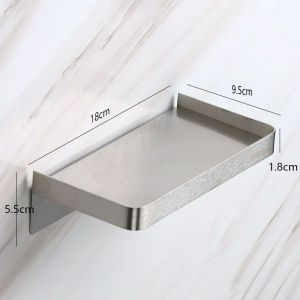 304 stainless steel mobile phone storage rack with edge paper towel holder toothbrush holder black kitchen and bathroom storage rack without punching