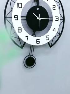 IGDL Nordic living room wall clock swing wall clock for living room decor modern silent pendulum wall clock for Home Office dining bedroom