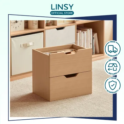 LINSY Cassie 2 drawer Bookshelf Organizer Multipurpose Storage Bedroom Living Room