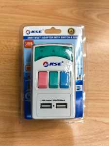 KSE 13A 3 WAY MULTI ADAPTOR SWITCH AND USBX2