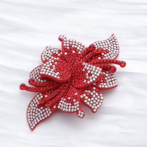 CHLOCH Exquisite Rhinestone Fabric Patch Multi-Color Sparkling Rhinestone Shoe Flowers Double Layer 3D Fabric Patch DIY Handmade Accessories