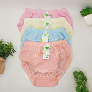 MOU 1pc Celana Dalam Wenies Ecer Anak Saku Depan Perempuan Polos Katun Size SMLXL Usia 1-10 Tahun
