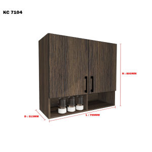 ROAM ARISAN 3 Door Wall Hanging Kitchen Cabinet Almari Dapur Dining Kabinet Wall Mount Cabinet Walnut Color