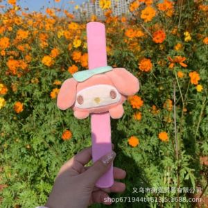 kawaii Sanrio Plush Slap Snap Wrap Wristband Hand Ring Cartoon My Melody Kuromi Doll Clapping Ring Party Bracelet Girl Gift