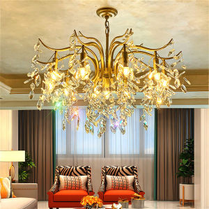 American Modern Ceiling Light Chandelier Luxury Bedroom Dining Living Room Crystal Pendant Lighs Home Decoration Gold Led Lights