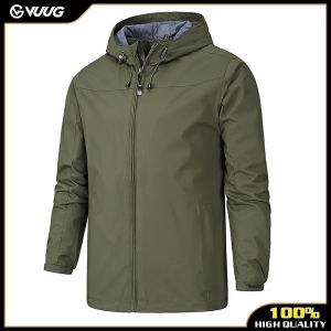 VUUG Mens Hooded Thin Windbreaker Jacket Windproof and Waterproof Outdoor Jacket Tide
