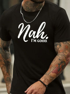 Simple Letter Print Mens Short-Sleeved T-Shirt American Fashion Trend Round Neck Casual Top Suitable for Men In Spring And Summer 220g All-Season Family T-shirt