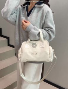ALOBoston Yoga Hand Crossbody Bag Six Fresh Pastel Nylon Fixed Handle Detachable Wide Shoulder Strap Medium Capacity Casual Daily Workout Sling Bag