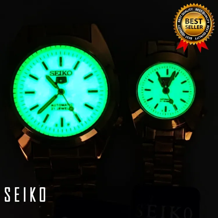 Seiko 5 Automatic 21 Jewels Luminous Dial Gold Plated Stainless