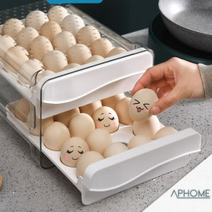 Tempat Penyimpanan Telur Rak Telor Desain Laci Bening Kotak Egg Storage Papan Telur Egg Tray REGA APHOME