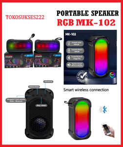 Speaker Bluetooth RGB LED MK-102 Speaker Wireless Portable Extra Bass