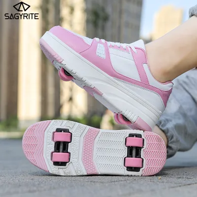 SAGYRITE Roller Skates 4 Wheels Children Skates Adults Casual Shoes Roller Skate Shoes
