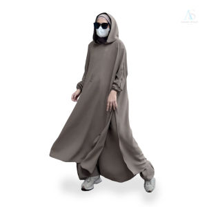 Amara Syuqy - Mecca set hoodie sporty / Setelan Olahraga Wanita Muslim / Bahan Crinkle