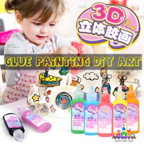 DIY Lukisan Gel Kristal Kids DIY 3D Crystal Gel Glue Painting Window sticker Glass sticker Upgraded version Gel