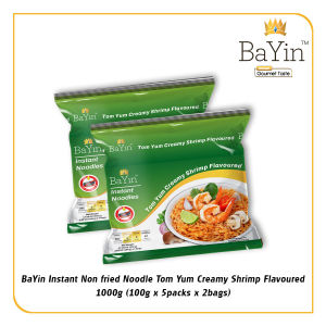 BaYin Instant Non-fried Noodle Tom Yum Creamy Shrimp Flavoured 1000g (100g x 5packs x 2bags)