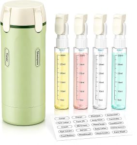 4 in 1 Travel Dispenser Bottle 4 Pack 30ML Travel Bottles for Toiletries Leakproof Refillable Pump Containers TSA Approved Travel Size for Shampoo Lotion Conditioner Travel Essentials