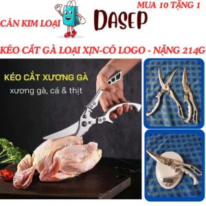 Thế Hệ Mới Kéo Nhà Bếp Ảnh Thật- Kéo Cắt Gà Cán Kim Loại DASEP Có Logo Nặng 214g Cao Cấp Kéo Làm Bếp Đa Năng