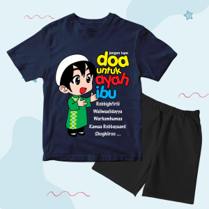 Baju Kaos Setelan Muslim Anak Laki Laki Dan Perempuan Karakter Lebaran Lucu Usia 1 - 10 Tahun - DTF2