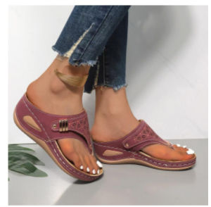 Free Shipping WomenS Slip-On Sandals Non-Slip For Outdoor Wear New Summer Fashion Casual With A Wedge Heel Thick-Soled Beach Sandals