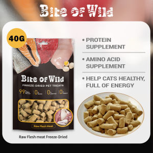 Bite Of Wild Freeze Dried 40g For Chicken Liver& Raw Fresh Meat& Egg Yolk High Protein Makanan Kucing