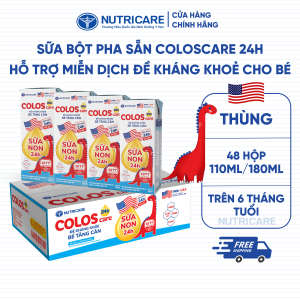 Thùng 48 Hộp Sữa Bột Pha Sẵn COLOSCARE 24h Nutricare Tăng Cân Cao Lớn Đề Kháng Khoẻ Tiêu Hoá Tốt Bé Trên 6 Tháng Tuổi